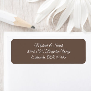 Elegant Warm Mocha Brown Return Address Label