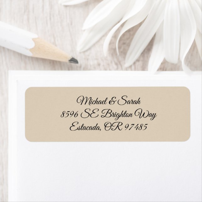 Elegant Warm Sand Return Address Label (Insitu)