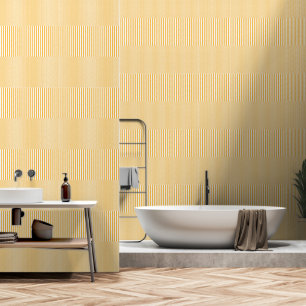 Elegant Warn Mustard Yellow Vertical Stripes Wallpaper
