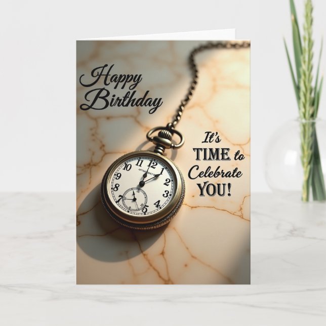 Elegant Watch Birthday Card (Front)