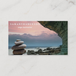 Elegant Water Colour Logo Zen Yoga Healing Health Business Card