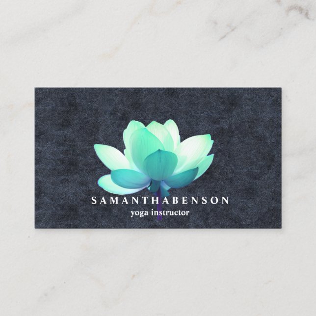 Elegant Water Colour Logo Zen Yoga Healing Health Business Card (Front)