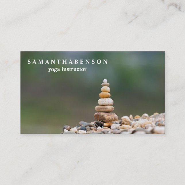 Elegant Water Colour Logo Zen Yoga Healing Health Business Card (Front)