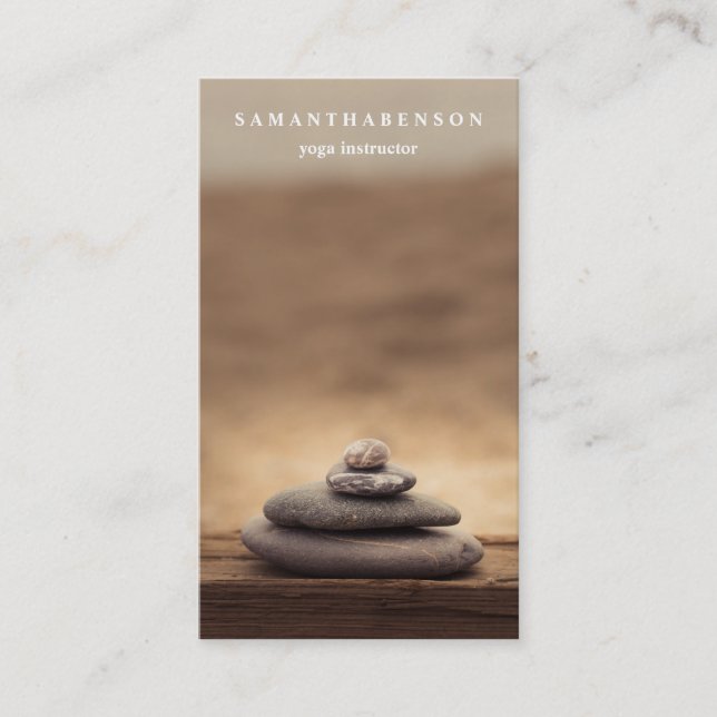 Elegant Water Colour Logo Zen Yoga Healing Health  Business Card (Front)