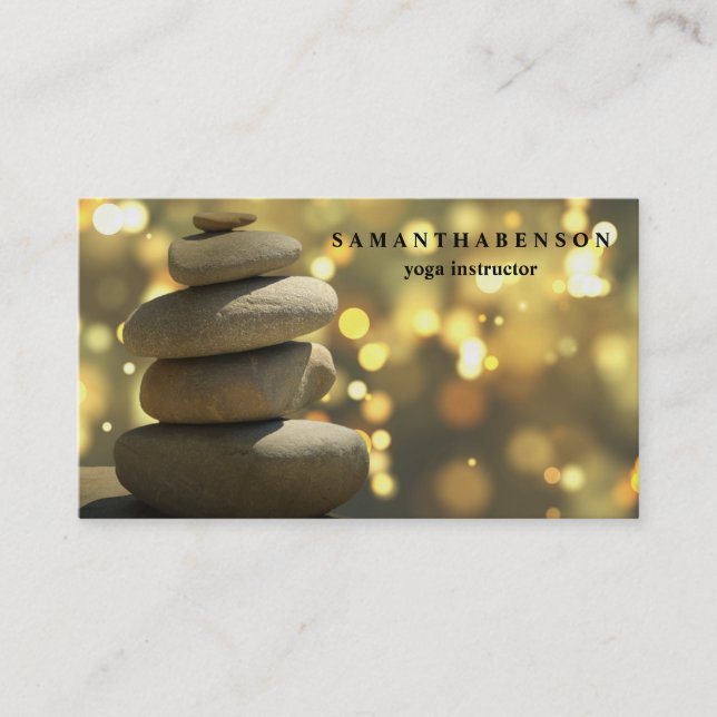 Elegant Water Colour Logo Zen Yoga Healing Health  Business Card (Front)
