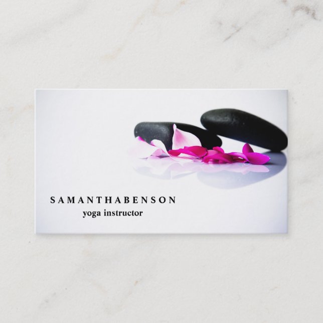 Elegant Water Colour Logo Zen Yoga Healing Health  Business Card (Front)
