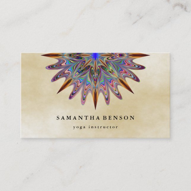 Elegant Water Colour Lotus Flower Logo Yoga Busine Business Card (Front)