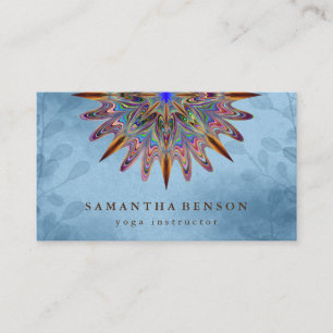 Elegant Water Colour Lotus Flower Logo Yoga Business Card