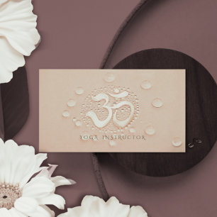 Elegant Water Drops with OM Symbol YOGA Instructor Business Card
