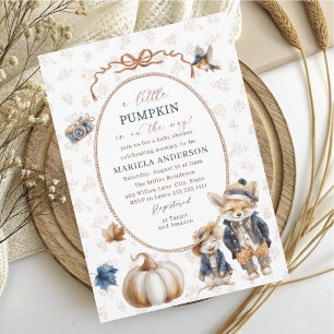 Elegant Watercolor A little pumpkin is Invitation