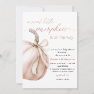Elegant Watercolor a sweet little pumpkin Baby Sh Invitation