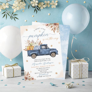 Elegant Watercolor a sweet little pumpkin Baby Sho Invitation