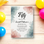 Elegant Watercolor Abstract Elegant 50th Birthday Invitation<br><div class="desc">This elegant watercolor floral birthday invitation is perfect for a modern birthday. The romantic design features a sleek watercolor floral frame with black calligraphy on a white background.</div>