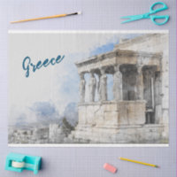 Elegant Watercolor Ancient Athens Ruins