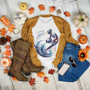 Elegant Watercolor Aquarius Zodiac Custom T-Shirt