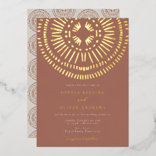 Elegant Watercolor Art Deco Tropical Wedding Foil
