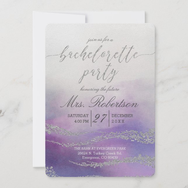 Elegant Watercolor Bachelorette Party Invitation (Front)