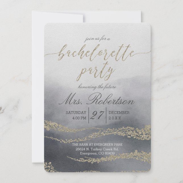 Elegant Watercolor Bachelorette Party Invitation (Front)