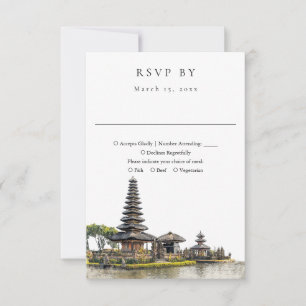 Elegant Watercolor Bali Wedding RSVP Card
