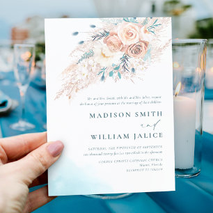 Elegant Watercolor Beach Wedding Invitation