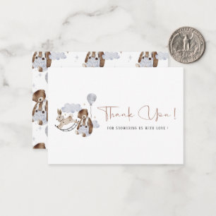 Elegant Watercolor Bear Teddy Baby shower Card