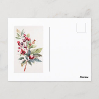 Elegant Watercolor Berry Postcard
