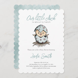 Elegant Watercolor Bird Baby Shower Invitation