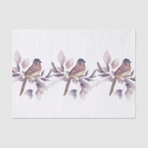 Elegant Watercolor Bird Pattern Gift Decoupage Tissue Paper