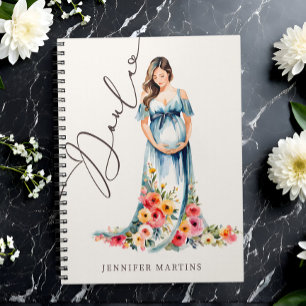 Elegant Watercolor Birth & Postpartum Doula Notebook