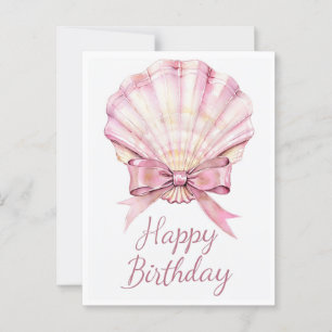 Elegant Watercolor Birthday Card with Scalloped 