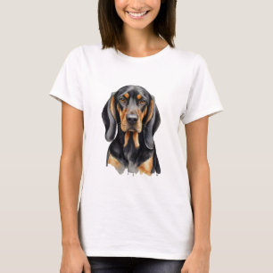 Elegant watercolor Black & Tan Coonhound Dog T-Shirt