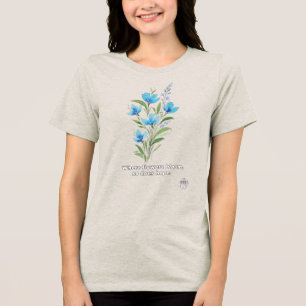 Elegant Watercolor Blue Flax Flower Hope Motivatio Tri-Blend Shirt