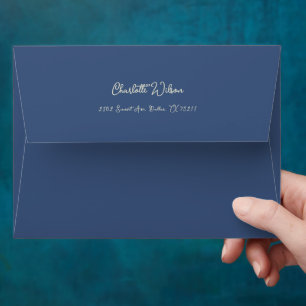 Elegant Watercolor Blue Flowers Envelope