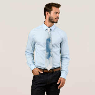 Elegant watercolor blue tie
