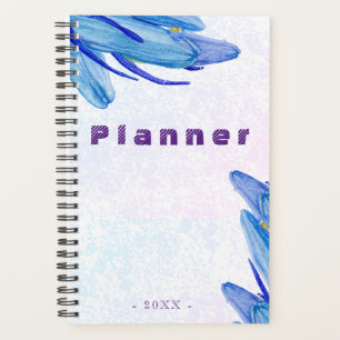 Elegant Watercolor Bluebell Flower Art Planner
