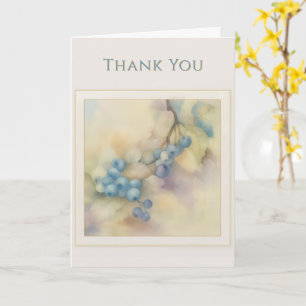 Elegant Watercolor Blueberry “Thank You” Card