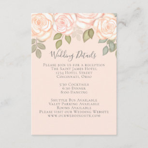 Elegant Watercolor Blush Floral Calligraphy Photo Enclosure Card