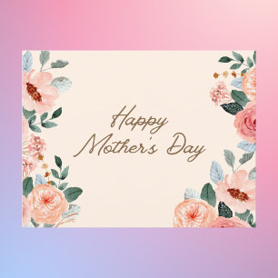 Elegant Watercolor Blush Floral Mother’s Day Postcard