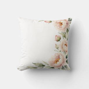 Elegant watercolor blush peony floral background cushion