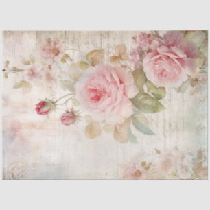 Elegant watercolor blush pink roses ephemera tissue paper