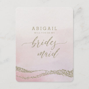 Elegant Watercolor Blush Will You Be Bridesmaid Invitation