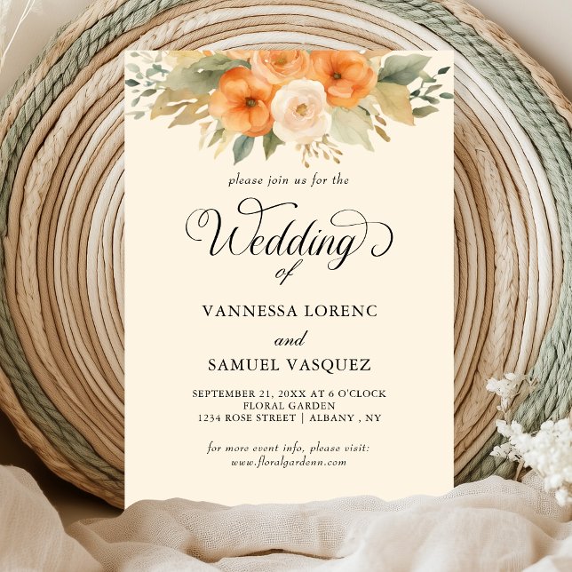 Elegant Watercolor Bohemian Wedding Invitation (Creator Uploaded)