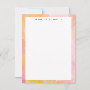 Elegant Watercolor Border Personalised Stationery Card