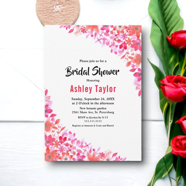 Elegant Watercolor Botanical Floral Bridal Shower Invitation (Creator Uploaded)