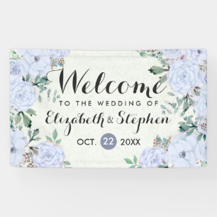 Elegant Watercolor Botanical Floral Wedding Banner