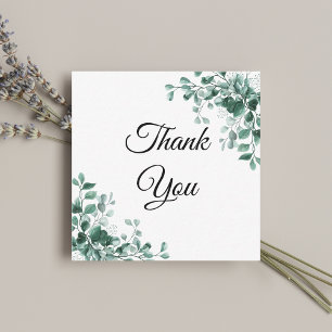 elegant watercolor botanical greenery thank you card