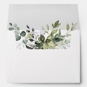 Elegant Watercolor Botanical Greenery Wedding Envelope