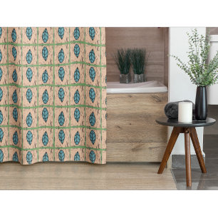 Elegant watercolor botanical leaves greenery shower curtain