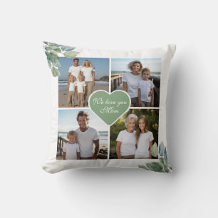 Elegant watercolor botanical personalized photo cushion