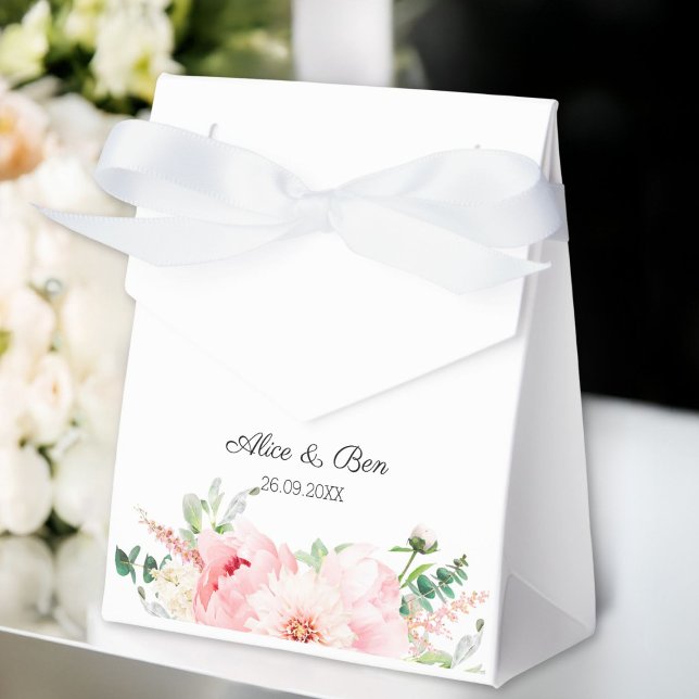 Elegant watercolor Botanical Spring Favour Box (Personalized Elegant watercolor Botanical Spring Favor Boxes
)